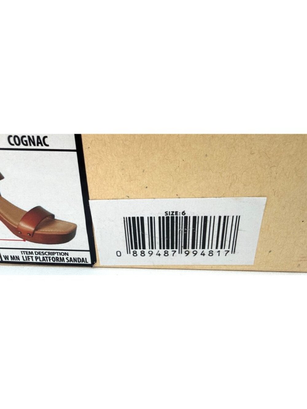 Madden NYC Slingback Lift Platform Sandal Cognac Brown size 6 - Picture 3 of 11
